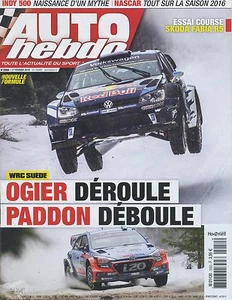 AUTO HEBDO n°2050 17/02/2016 WRC SUEDE INDY500 BILAN NASCAR SKODA FABIA R5 - Imagen 1 de 1