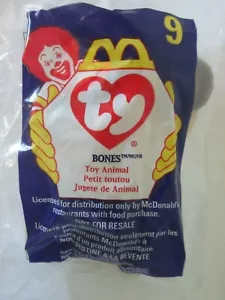 1998 McDonald's Bones berretto marrone cane/cucciolo #9 TY ~ 5" alto - Foto 1 di 4