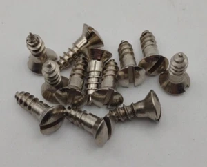#10 x 5/8" Chrome Brass Oval Head Slotted Marine Wood Screws (12) pack CBWS35 - Picture 1 of 2