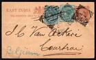 EAST INDIA: 1900 Printed Postcard + Additions to Belgium Bombay Cancels (74411)