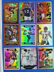 LOT OF 9 DIFFERENT TOPPS FOOTBALL REFRACTORS PLUMMER RIVERS FITZGERALD TANNEHILL