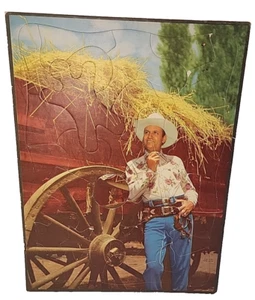 Vintage 40s Gene Autrey Frame Tray Puzzle Singing Cowboy Western Country Music - Picture 1 of 10