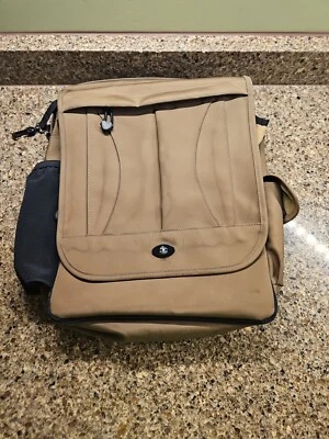 LL Bean Traveler Nylon Mochila Mensajero Bolsa de Viaje Caqui Marrón Foto 1 de 4