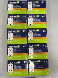 10 PCS LEVITON GFNT2-4W GFCI 20A WHITE OUTLET - Picture 1 of 3