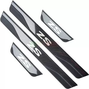 For MG ZS EV 2024 Carbon Stainless Car Door Sill Kick Plate Protector Cover Trim - Picture 1 of 10