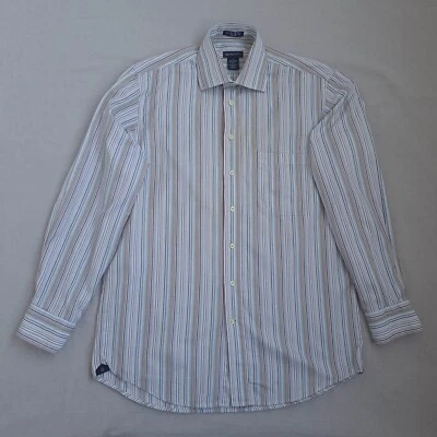 GANT 80-х два слоя саржи мужской рубашка на пуговицах размер M платье подходит большого размера в полоску - Изображение 1 из 4