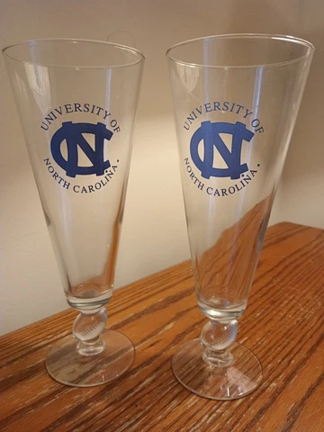 North Carolina Tar Heels 10" Beer Glasses With Football Stem Set Of 2 Cover