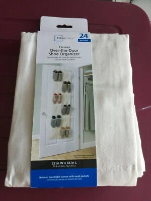 SHOES organizer by Mainstays Over-the-door Canvas 24 Pockets holds 12 shoes.New  - Image 1 of 4