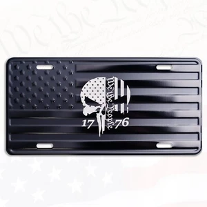 We The People Patriotic American Flag Embossed Stars & Stripes License Plate Tag - Picture 1 of 5