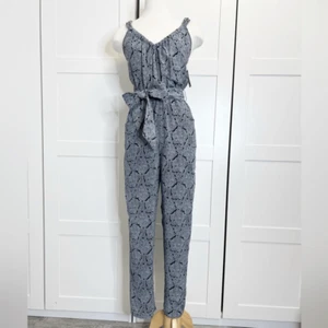 Joie Verne Jumpsuit Caviar Black White Paisley XS - Picture 1 of 5