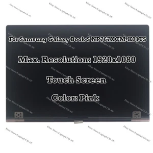 Pink Samsung Galaxy Book S NP767XCM 13" FHD 1920x1080 LCD Touch Screen Assembly - Picture 1 of 8