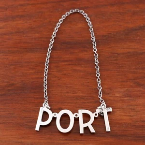 GORHAM AMERICAN STERLING SILVER BOTTLE TAG #46 " PORT " 20THC NO MONOGRAM - Picture 1 of 3