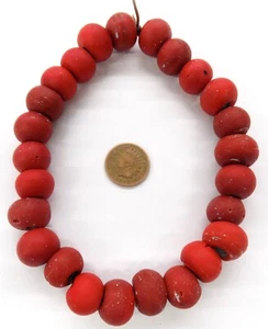 25  XL Cherry Padre Dogon African Trade Beads Excavated style W14 - Picture 1 of 2