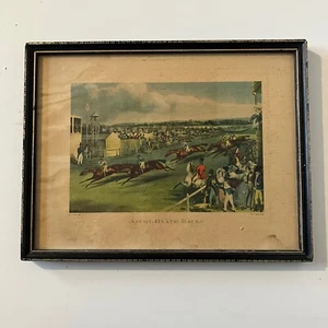 Ascot Heath Races Engraving 1837 Turner Reeve Antique Framed Print Equestrian - Picture 1 of 8