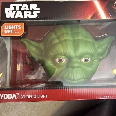Star Wars Yoda 3D Deco Luz Noturna NOVO na Caixa Lâmpada Jedi Adesivo Crack - Imagem 1 de 4