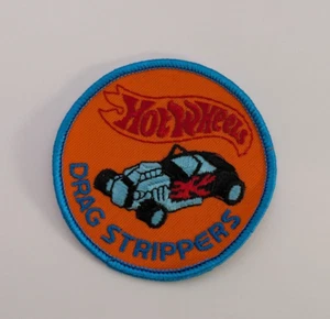 Vintage Hot Wheels Drag Strippers Hot Rod Round Embroidered Patch Badge Iron On - Picture 1 of 3