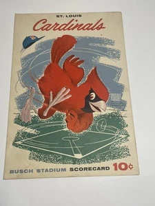 August 21 1958 Scorecard Busch Stadium I Sportsman's Park Musial Boyer Flood - Picture 1 of 4