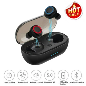 Bluetooth 5.0 Wireless Earbuds Headphone Headset Noise Cancelling TWS Waterproof - Picture 1 of 8