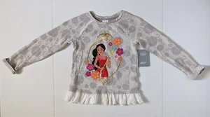 Disney Store Elena of Avalor Long Sleeve Beige Floral Sweater, Size 7/8 - Picture 1 of 5
