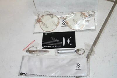 Gafas de sol Sojos Vision 100 % UV con montura de oro rosa, vidrio amarillo claro Foto 1 de 4