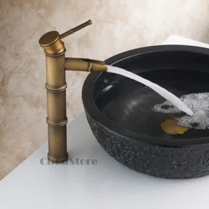 Antik Bambus Stil Bad Waschtisch Wasserhahn Mischbatterie Kunst Gefäß Wasserhähne A14-A - Bild 1 von 4