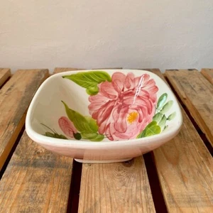 BASSANO KERAMIK QUADRATISCHE SCHÜSSEL SCHALE 13 CM ROSEN MOTIV - Picture 1 of 7