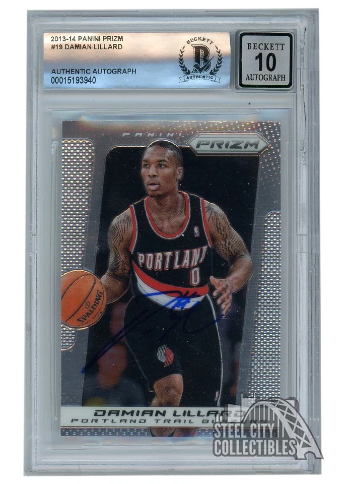 Damian Lillard 2013-14 Panini Prizm Autograph Card #19 BAS 10 - Image 1 of 1