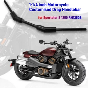 Black Steel Bar Motorcycle Handlebars For Harley Sportster S rh1250s 2021 2022 - Foto 1 di 10