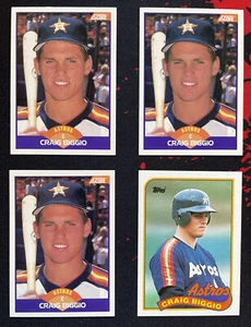 Craig Biggio 1989 Score & Topps RC Lot (4) Houston Astros HOFamer ⚾️🔥 - Bild 1 von 2