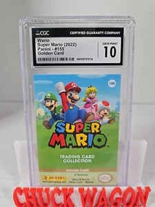 2022 Panini Super Mario Wario #155 CGC 10 GEM Mint Gold Card Mounted Backward - Bild 1 von 3