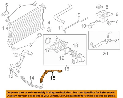 Ford OEM 13-19 Police Interceptor Sedán-Tubo de agua BB5Z8A519G Foto 1 de 2