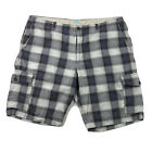 Tommy Bahama Mens Size 40x10 Gray Plaid Cargo 100% Cotton Casual Shorts