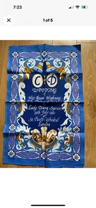 BN LINEN CHARLES + DIANA WEDDING TEA TOWEL BY ULSTER MADE IN IRELAND - Picture 1 of 5