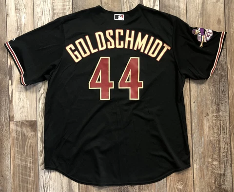 Paul Goldschmidt #44 Diamondbacks Majestic Jersey Black Randy # Retire Size 2XL Cover