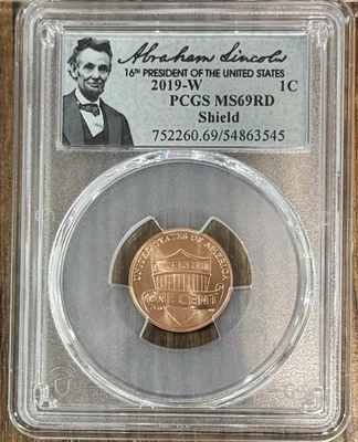 2019 W Uncirculated Lincoln Shield Cent PCGS MS69RD - Image 1 of 2