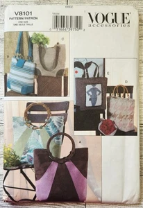 Vogue Accessories V8101 Totes ~ 5 Designs ~ 2 Sizes ~ 2005 ~ New Uncut - Picture 1 of 3