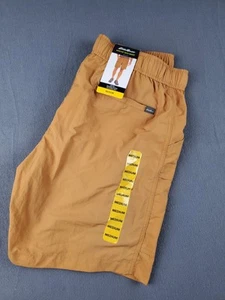 Pantaloncini tecnici cargo Eddie Bauer uomo M arancione nylon ripstop cintura escursionismo outdoor - Foto 1 di 7