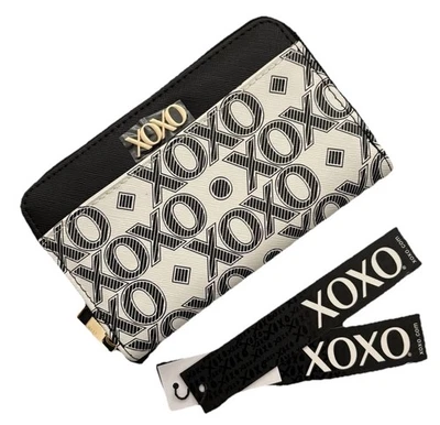 Cartera para mujer Xoxo con cremallera alrededor blanca y negra Foto 1 de 3