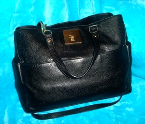 DKNY Donna Karan Umhängetasche schwarz Kiesel Leder - groß mit mehreren Taschen - Bild 1 von 18