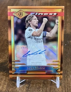 2022-23 Topps Finest UEFA CC Luka Modric Orange Flashbacks Auto /10 Real Madrid - Picture 1 of 2