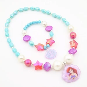 Kinder Perlen Halskette Armband Set Mädchen Star Shell Shaped Anhänger Schmu CHP - Bild 1 von 6
