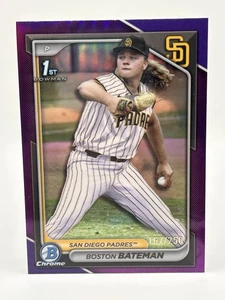 Boston Bateman 1st Chrome Purple Refractor /250 2024 Bowman Draft Chrome Padres - Picture 1 of 1