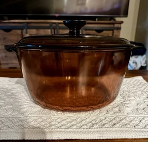 Pyrex Corning Ware Amber Visions Frankreich 4,5 l Dutch Oven 5 Quart mit Deckel - Bild 1 von 8