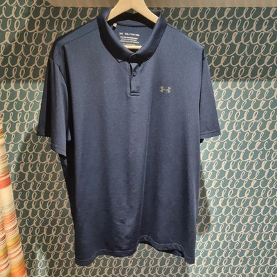 Under Armour Men's Golf Polo Shirt Blue Size XXL Loose Fit, Golfer - Image 1 of 4