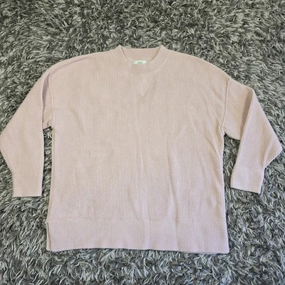 Aerie Sweater Womens Medium Pink Ribbed Mock Neck Long Sleeve Pullover Knit Cozy - Image 1 of 4