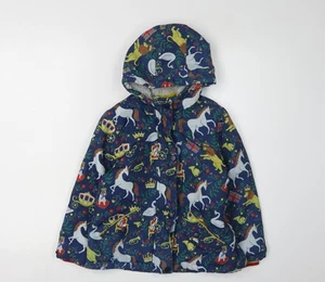 Mini Boden Girls Blue Puffer Jacket, 7 Years, Animal Print - Picture 1 of 12