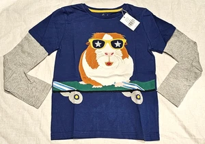 Mini Boden Guinea Pig Shirt Long Sleeved Blue NWT New 8-9 - Picture 1 of 8