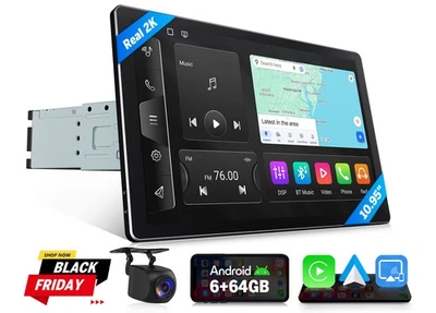 10.95" Car Radio Android 13 6GB+64GB 4G LTE GPS QLED Touchscreen Stereo Headunit - Image 1 of 4