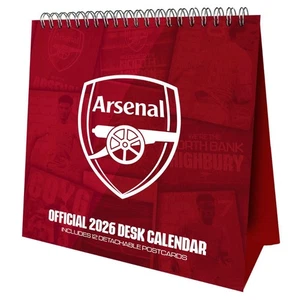 2026 Arsenal FC Postcard Desk Easel Calendar, Month to View, Official Product - Picture 1 of 6