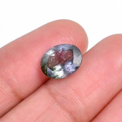Turmalina azul natural de 2,5 quilates, corte ovalado, piedras preciosas facetadas sueltas Foto 1 de 3